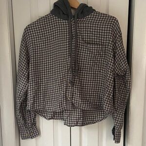 American Eagle Outfitters Checkered Hoodie Sweatshirt